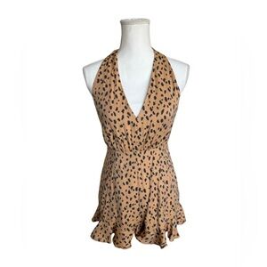 Trixxi Tan and Black Halter Romper | Medium 🔥CLEAR THE CLOSET